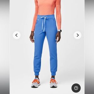 Figs Scrubs Capri Blue Zamora High Waisted 2.0 - Petite Jogger Scrub Pants